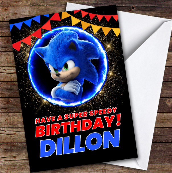 Sonic The Hedgehog Super Speedy Personalized Kids Children's Birthday Card