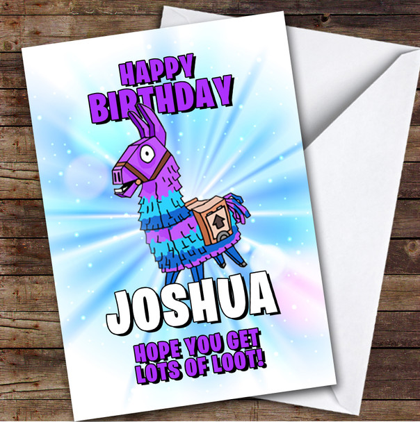 Fortnite Lots Of Loot Personalized Kids Children's Birthday Card