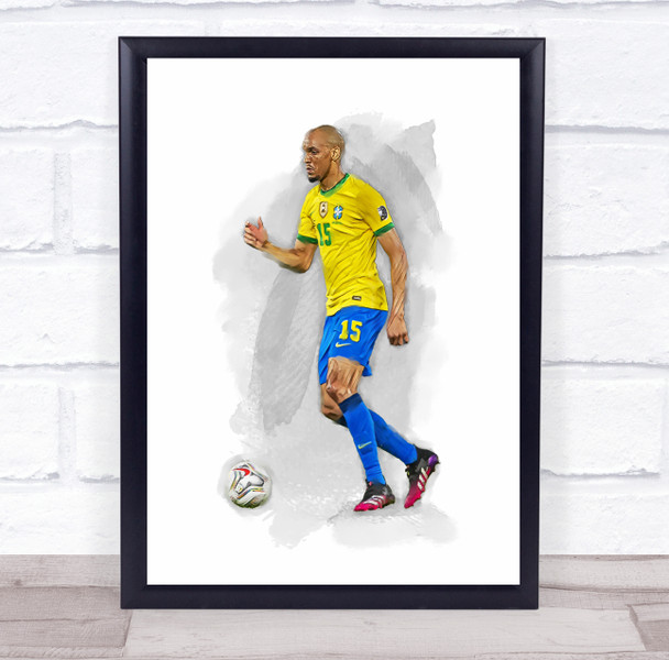Footballer Fabinho Brazil Football Player Watercolor Wall Art Print