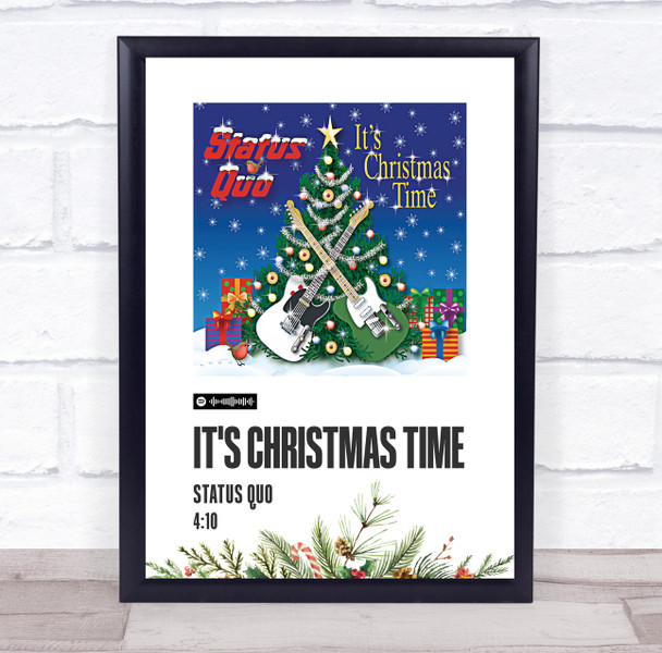 Status Quo It's Christmas Time Christmas Single Polaroid Vintage Music Wall Art Print