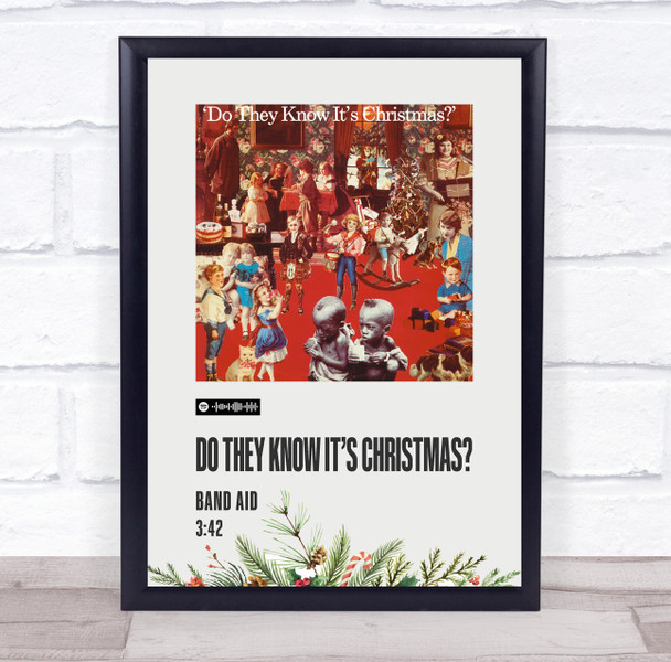 Bandaid Do They Know It's Christmas Christmas Polaroid Single Music Art Poster Print