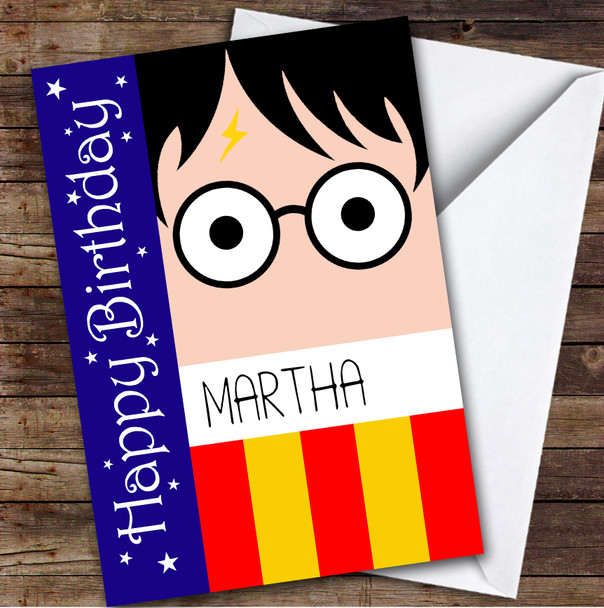 Harry Potter Cartoon Happy Kids Personalized Children's Birthday Card