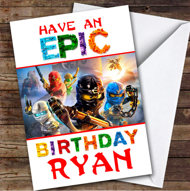 Lego Ninjago Game Epic Kids Personalized Children's Birthday Card