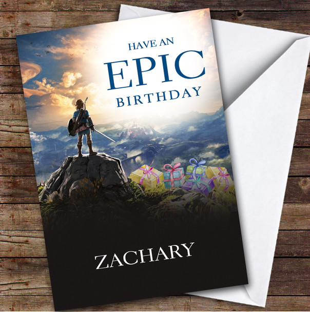 Zelda Gaming Have An Epic Kids Personalized Children's Birthday Card