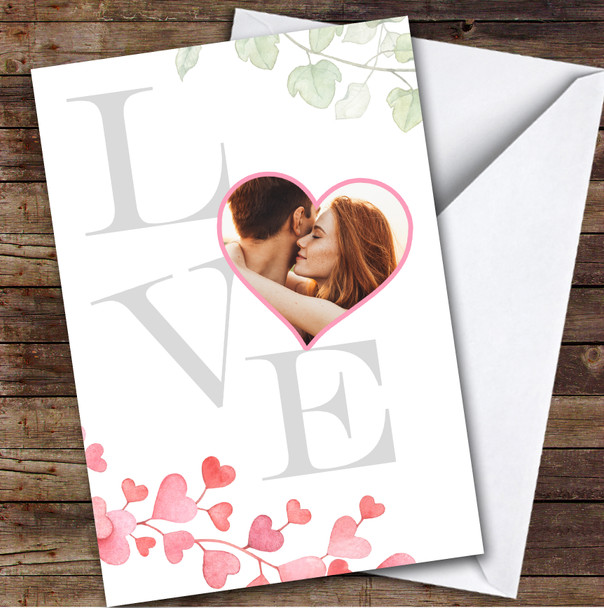 Love Heart Photo Letters Romantic Personalized Valentine's Day Card
