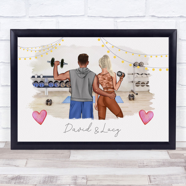 Indoor Gym Romantic Gift For Him or Her Personalized Couple Print