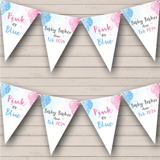 New Baby Pregnancy Announcement Gender Personalized Party Banner Bunting