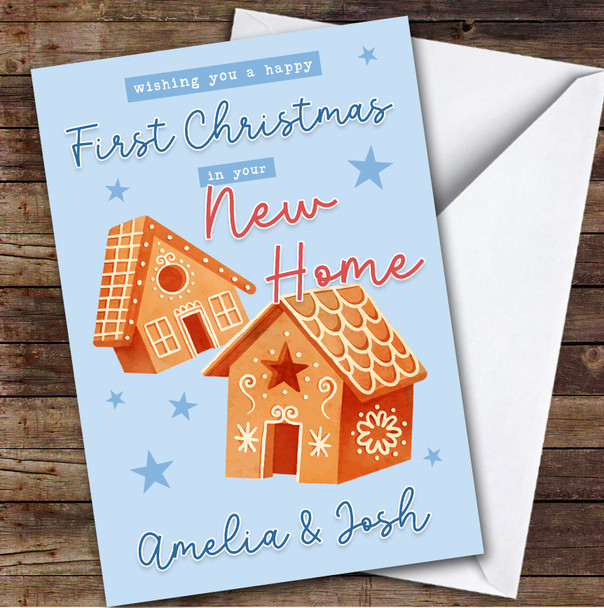 1st First Xmas In New Home Gingerbread House Custom Personalized Christmas Card