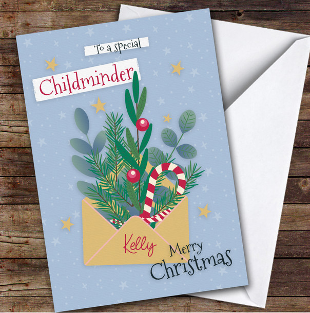 Childminder Envelope Custom Greeting Personalized Christmas Card