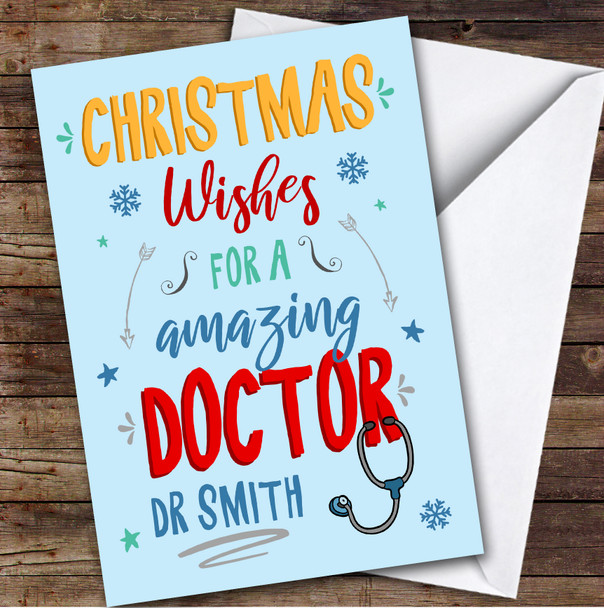 Doctor Amazing Text Custom Greeting Personalized Christmas Card