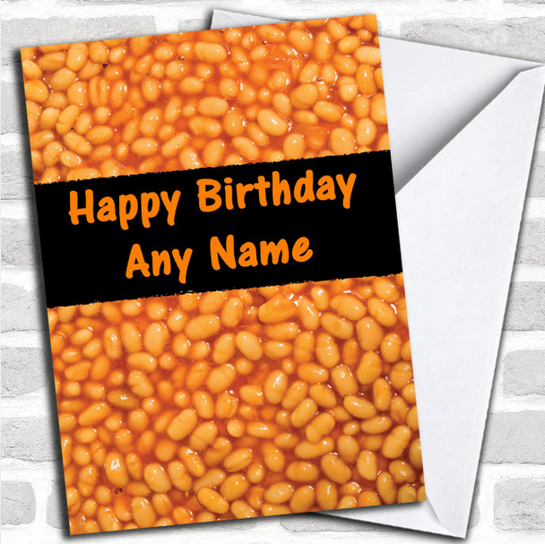 Baked Beans Funny Personalized Birthday Card