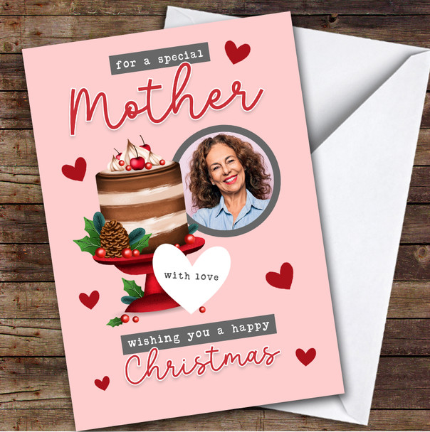 Mother Mum Cake Photo Custom Greeting Personalized Christmas Card