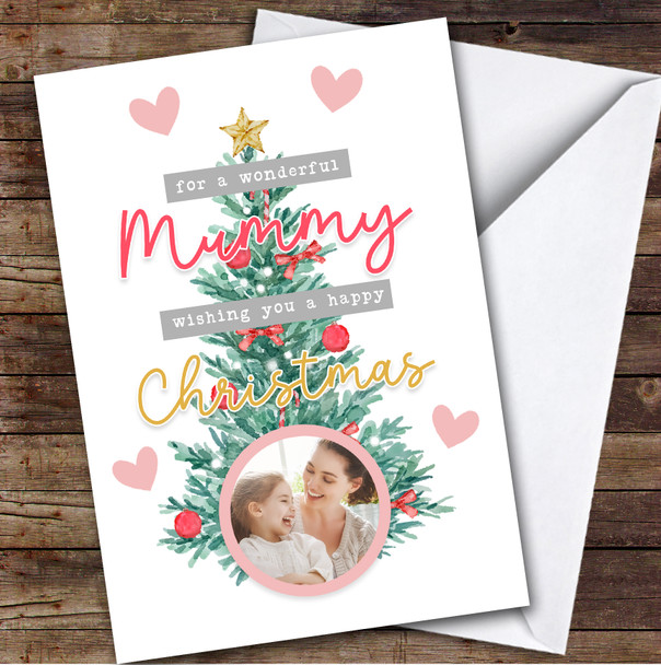 Mummy Tree Photo Custom Greeting Personalized Christmas Card