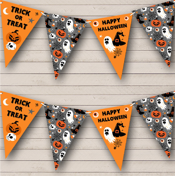 Trick Or Treat Pumkin Personalized Decoration Flag Banner Halloween Party Bunting