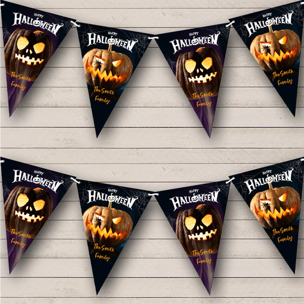 Scary Pumpkins Personalized Hanging Decoration Flag Banner Halloween Party Bunting