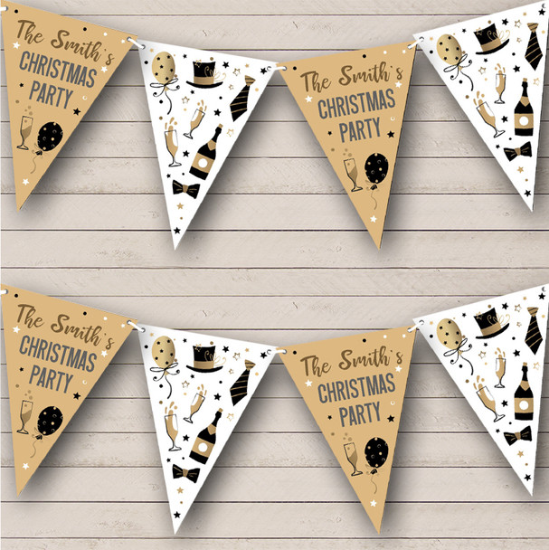 Gold Silver Christmas Party Celebration Personalized Christmas Bunting