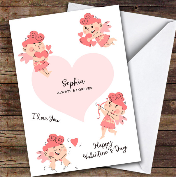 Personalized Love Cupid Romantic Valentine's Card