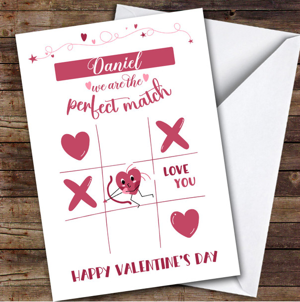 Personalized We Are The Perfect Match Game Love You Valentine's Day Card