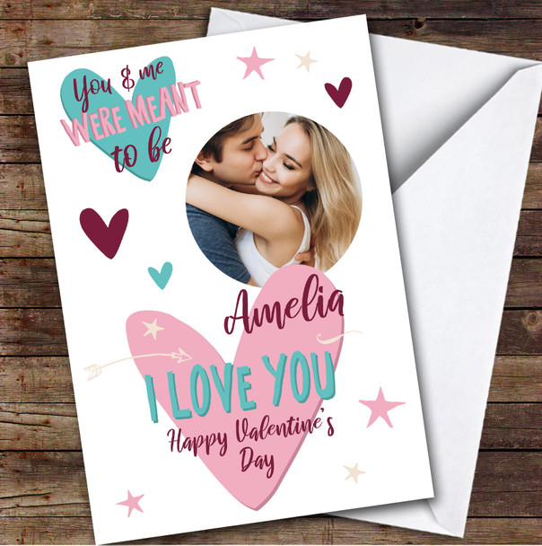 Personalized You & Me Were Meant To Be Valentine's Day Card Photo Card