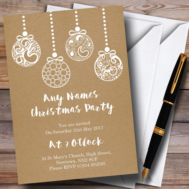 Crafty Baubles Personalized Christmas Party Invitations