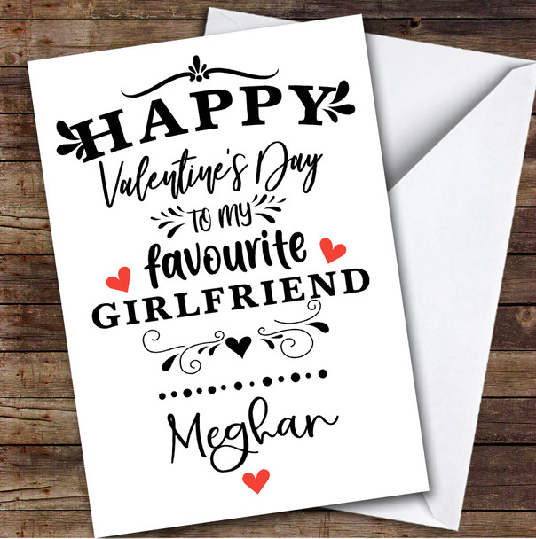 Personalized Funny Favourite Girlfriend Valentines' Day Card