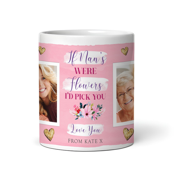 Nan Gift Pink Flowers Photo Tea Coffee Personalized Mug