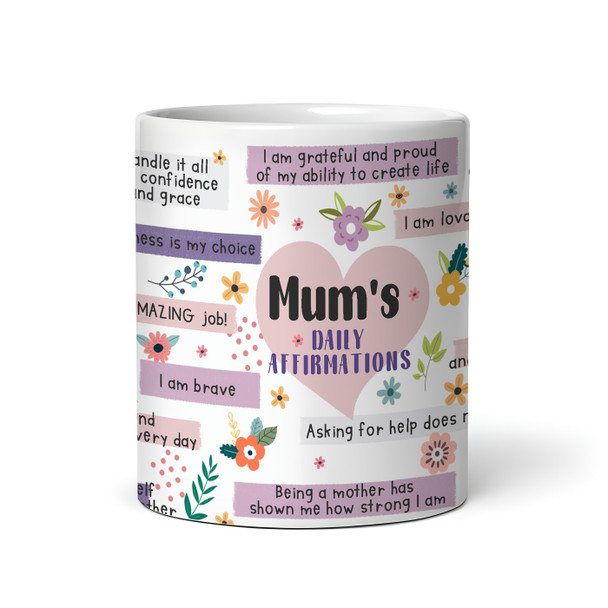 Purple Floral Gift For Mum Positive Daily Affirmations Tea Personalized Mug