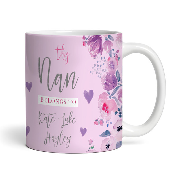 This Nan Belongs Birthday Mother's Day Gift Photo Purple Flower Personalized Mug