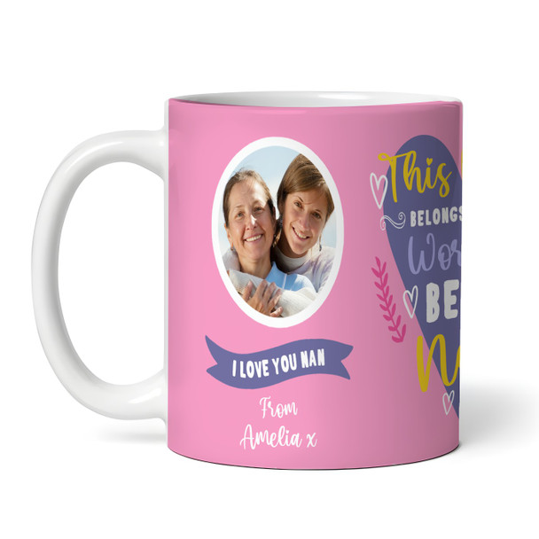 Worlds Best Nan Mother's Day Birthday Gift Heart Photo Personalized Mug