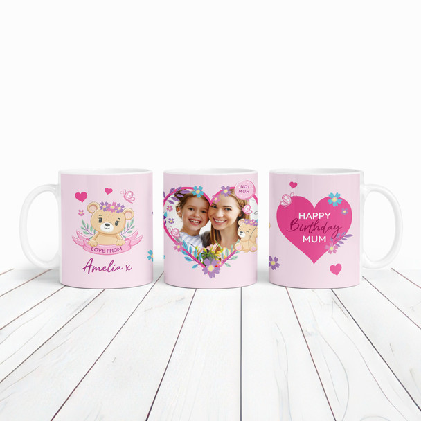 Birthday Gift Heart Bear Photo Mum Personalized Mug