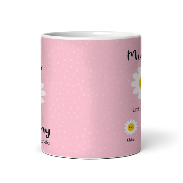Birthday Gift Pink Background Mummy's Little Flowers Personalized Mug