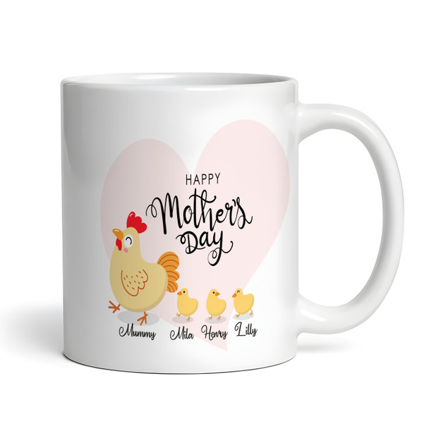 Chicken Mummy With Children Mother's Day Gift Personalized Mug