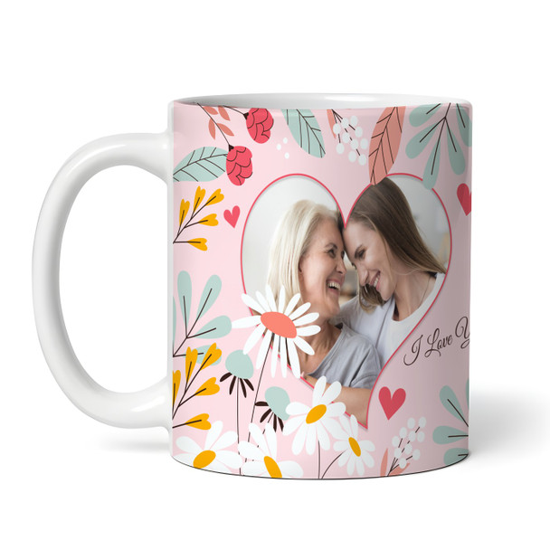 Floral Heart Photo Mother's Day Gift Personalized Mug