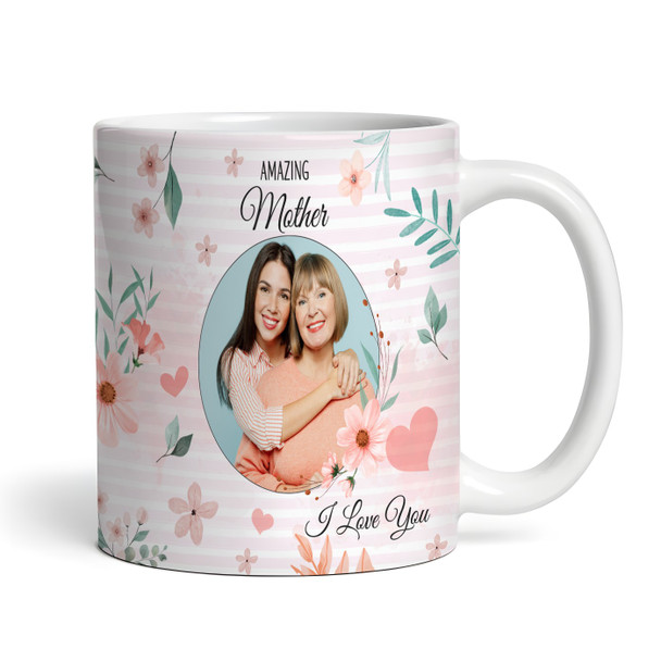 Floral Photo Mother's Day Birthday Gift For Mum Personalized Mug