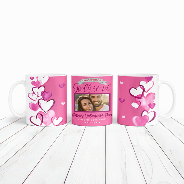 Girlfriend Pink Heart Photo Valentine's Day Gift Personalized Mug