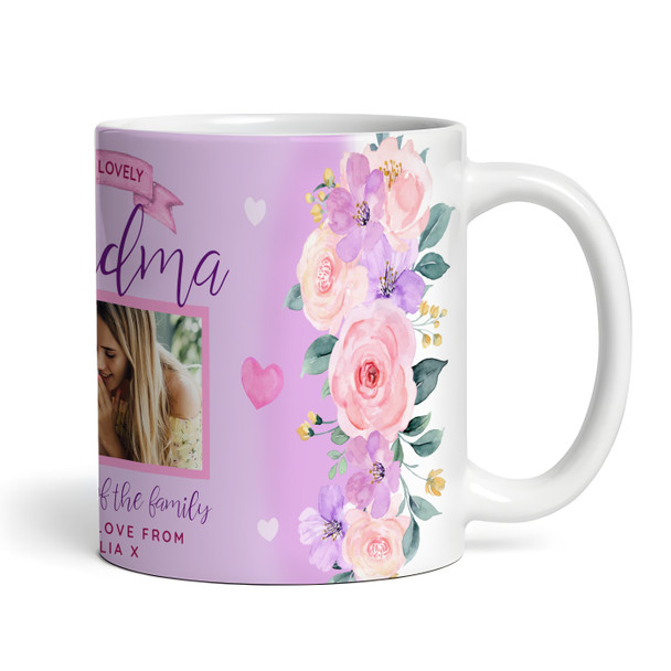 Grandma Photo Heart Of The Family Birthday Mother's Day Gift Personalized Mug