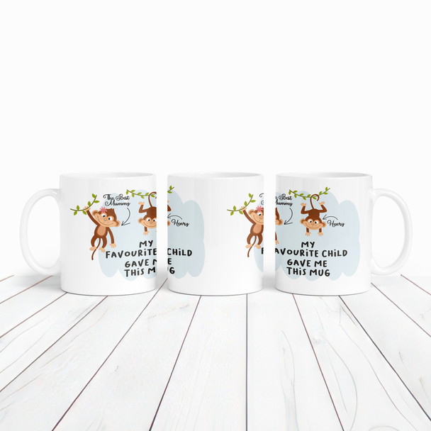 Monkey Mummy With Child Gift For Birthday Or Mother's Day Personalized Mug