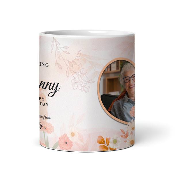 Amazing Nanny  Birthday Gift Floral Heart Photo Personalized Mug