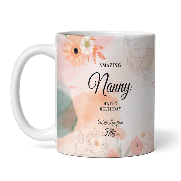 Amazing Nanny  Birthday Gift Floral Heart Photo Personalized Mug