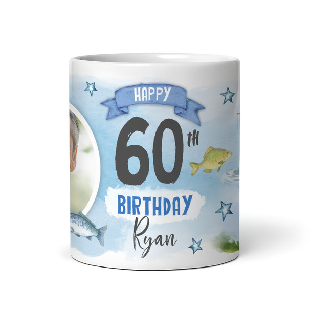 60th Birthday Gift Fishing Present For Angler For Him Photo Personalized Mug