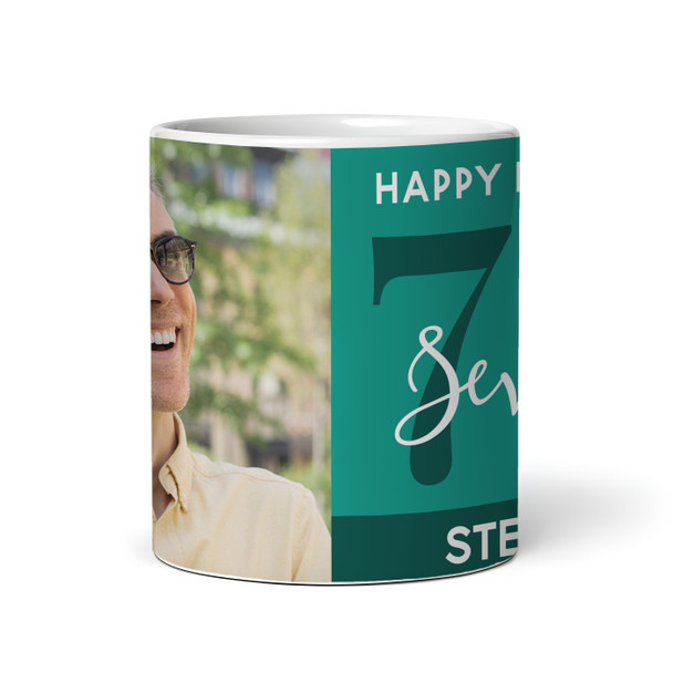 70th Birthday Photo Gift For Him Green Tea Coffee Cup Personalized Mug