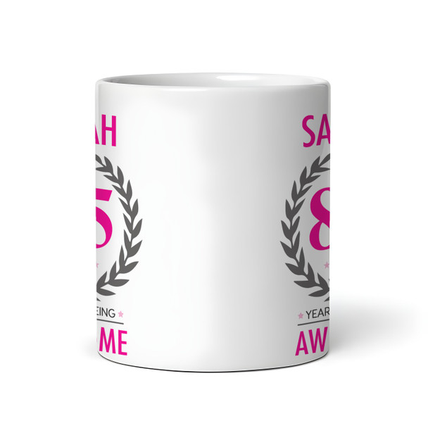 85th Birthday Gift For Women Pink Ladies Birthday Present Personalized Mug