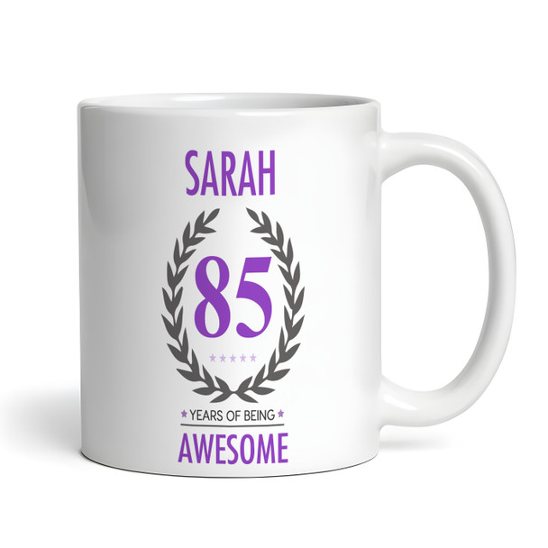 85th Birthday Gift For Women Purple Ladies Birthday Present Personalized Mug