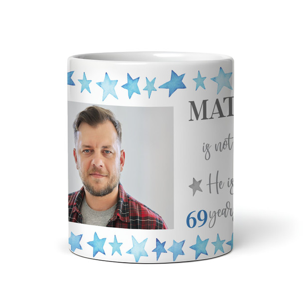 90th Birthday Gift For Him Blue Star Photo Tea Coffee Cup Personalized Mug