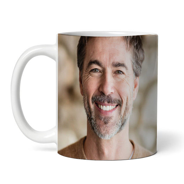 90th Birthday Photo Gift For Him Green Gold Tea Coffee Cup Personalized Mug