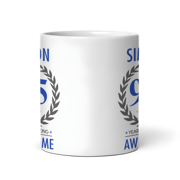 95th Birthday Gift For Man Blue Male Mens 95th Birthday Present Personalized Mug