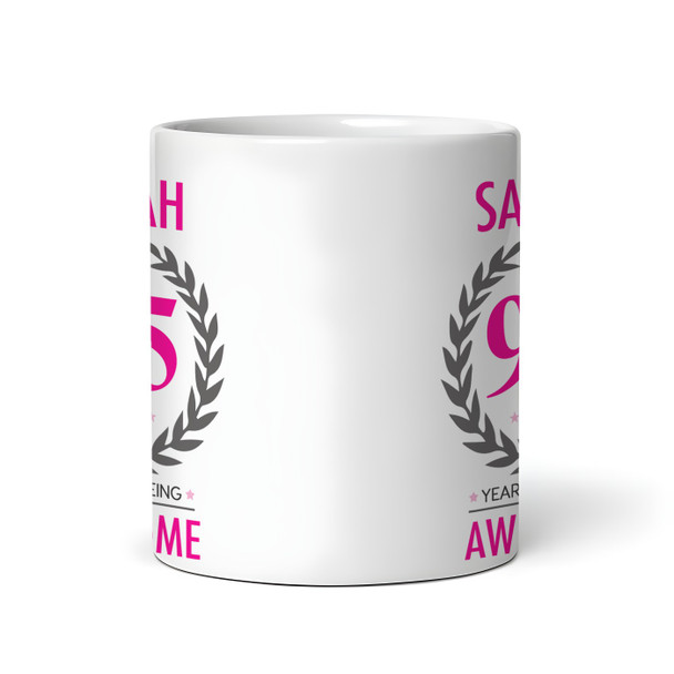 95th Birthday Gift For Women Pink Ladies Birthday Present Personalized Mug