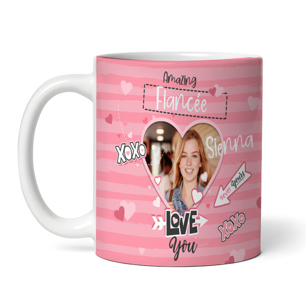 Amazing Fiancee Gift Pink Heart Photo Frame Tea Coffee Cup Personalized Mug