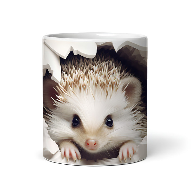 Cute 3D Peeking Hedgehog Name Tea Coffee Cup Custom Gift Personalized Mug