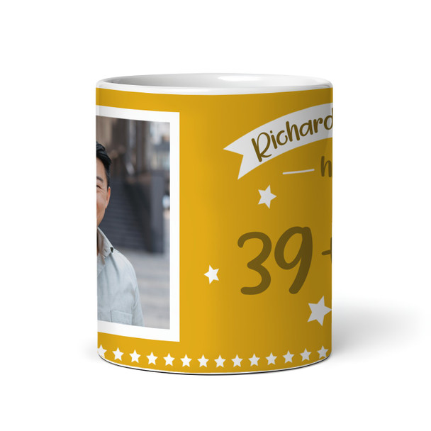 Funny 40th Birthday Gift Middle Finger 39+1 Joke Yellow Photo Personalized Mug